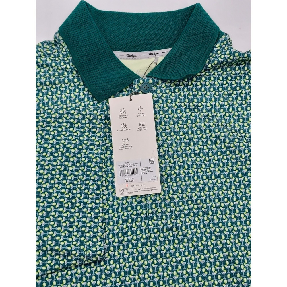 Walter Hagen‎ Mens Clubhouse 19th Hole Polo Green Martini Print MGA11549 Size S